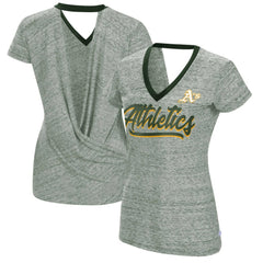 Athletics Touch Women's Halftime Back Wrap Top V-Neck T-Shirt - Green T-shirts