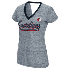 Cleveland Guardians Touch Women's Halftime Back Wrap Top V-Neck T-Shirt - Navy T-shirts