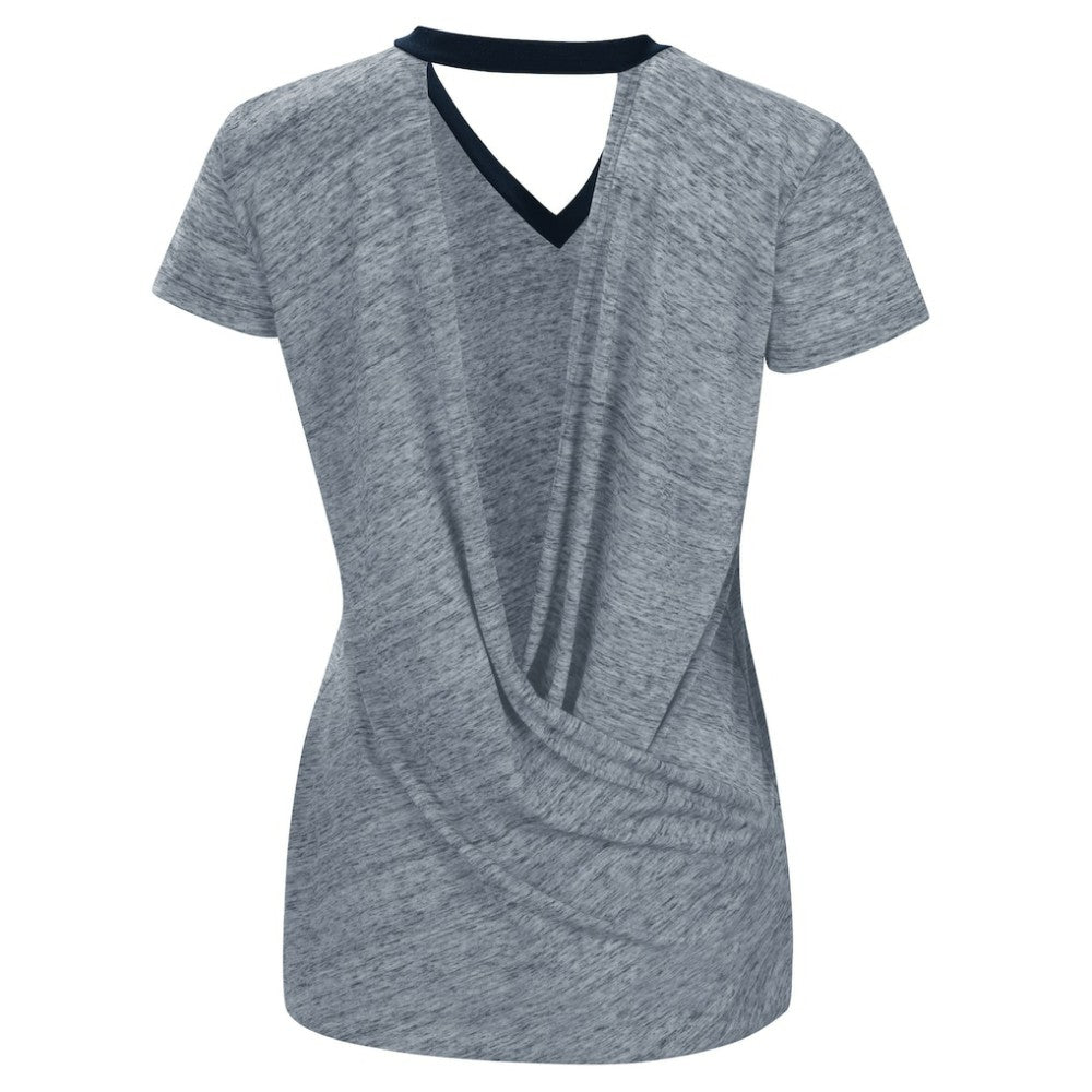 Cleveland Guardians Touch Women's Halftime Back Wrap Top V-Neck T-Shirt - Navy T-shirts