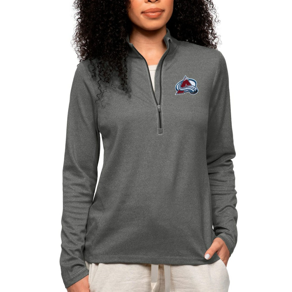 Colorado Avalanche Antigua Women's Epic Quarter-Zip Pullover Top - Heather Charcoal | US 5083910
