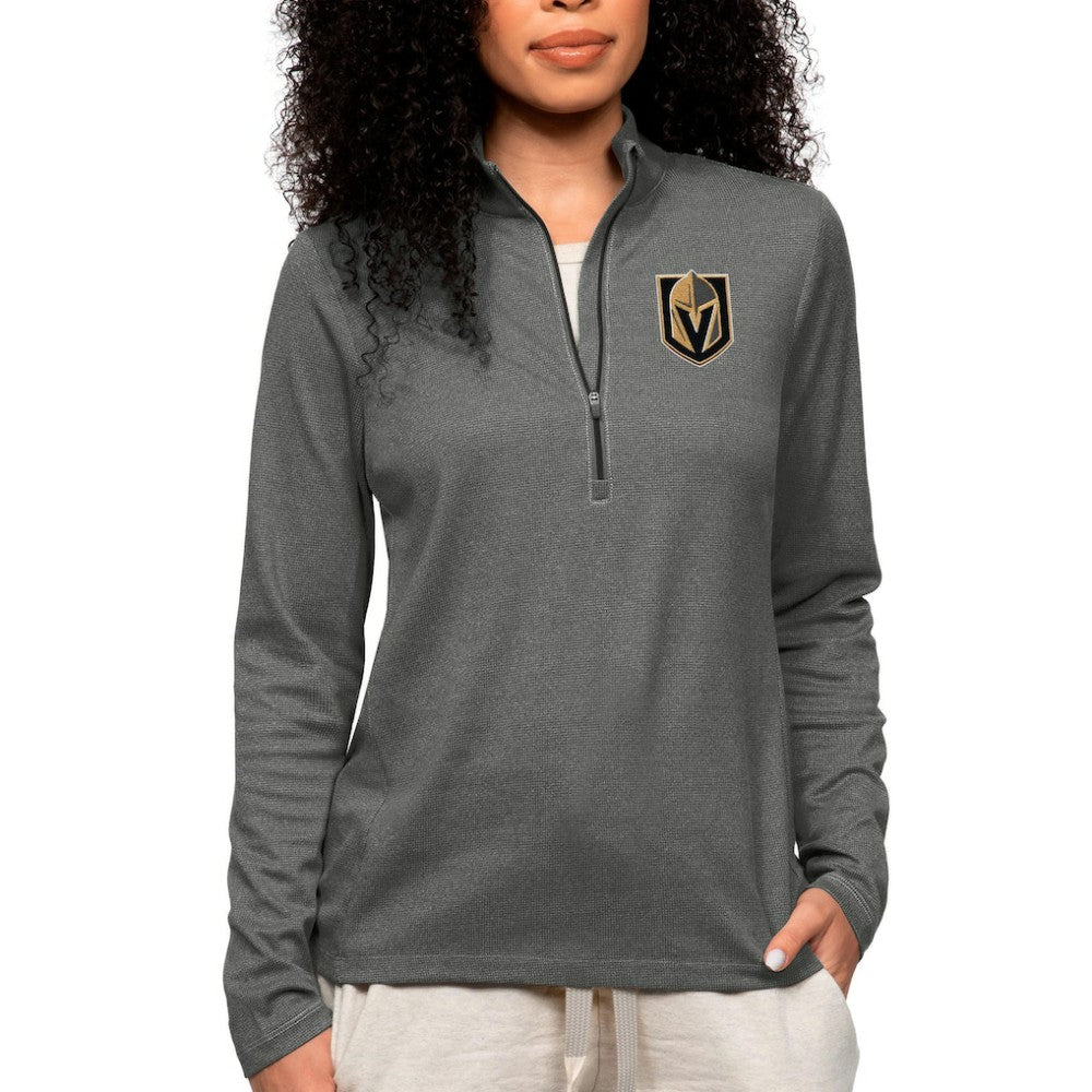 Vegas Golden Knights Antigua Women's Epic Quarter-Zip Pullover Top - Heather Charcoal | US 5083932