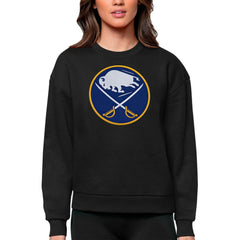 Buffalo Sabres Antigua Women's Team Logo Victory Crewneck Pullover Sweatshirt - Black | US 5084200