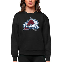 Colorado Avalanche Antigua Women's Team Logo Victory Crewneck Pullover Sweatshirt - Black | US 5084217