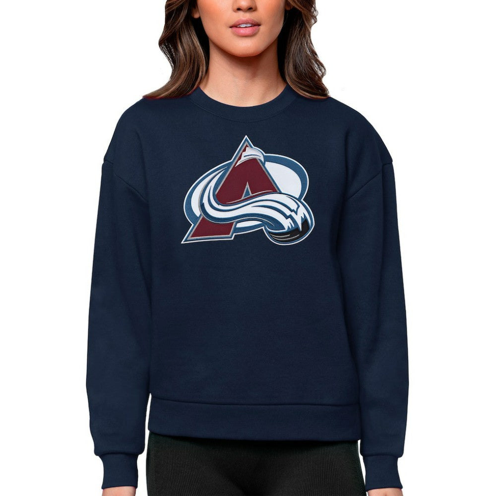 Colorado Avalanche Antigua Women's Team Logo Victory Crewneck Pullover Sweatshirt - Navy | US 5084219