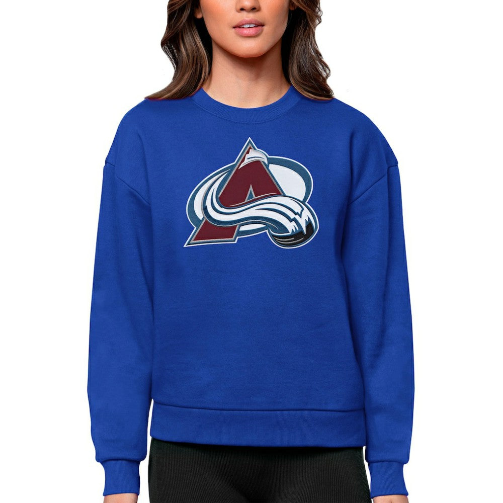 Colorado Avalanche Antigua Women's Team Logo Victory Crewneck Pullover Sweatshirt - Royal | US 5084220