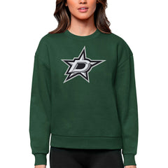 Dallas Stars Antigua Women's Team Logo Victory Crewneck Pullover Sweatshirt - Green | US 5084228