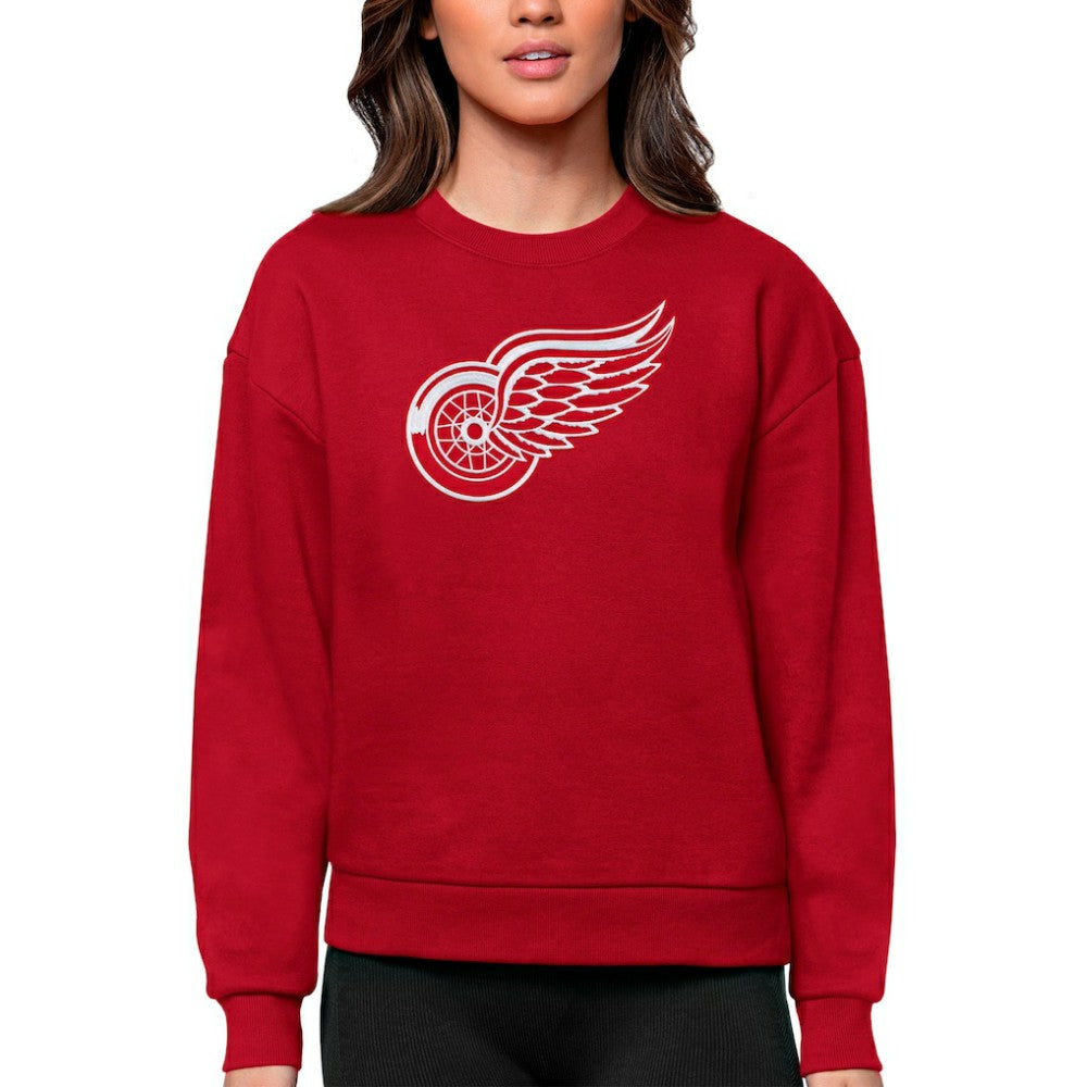 Detroit Red Wings Antigua Women's Team Logo Victory Crewneck Pullover Sweatshirt - Red | US 5084233
