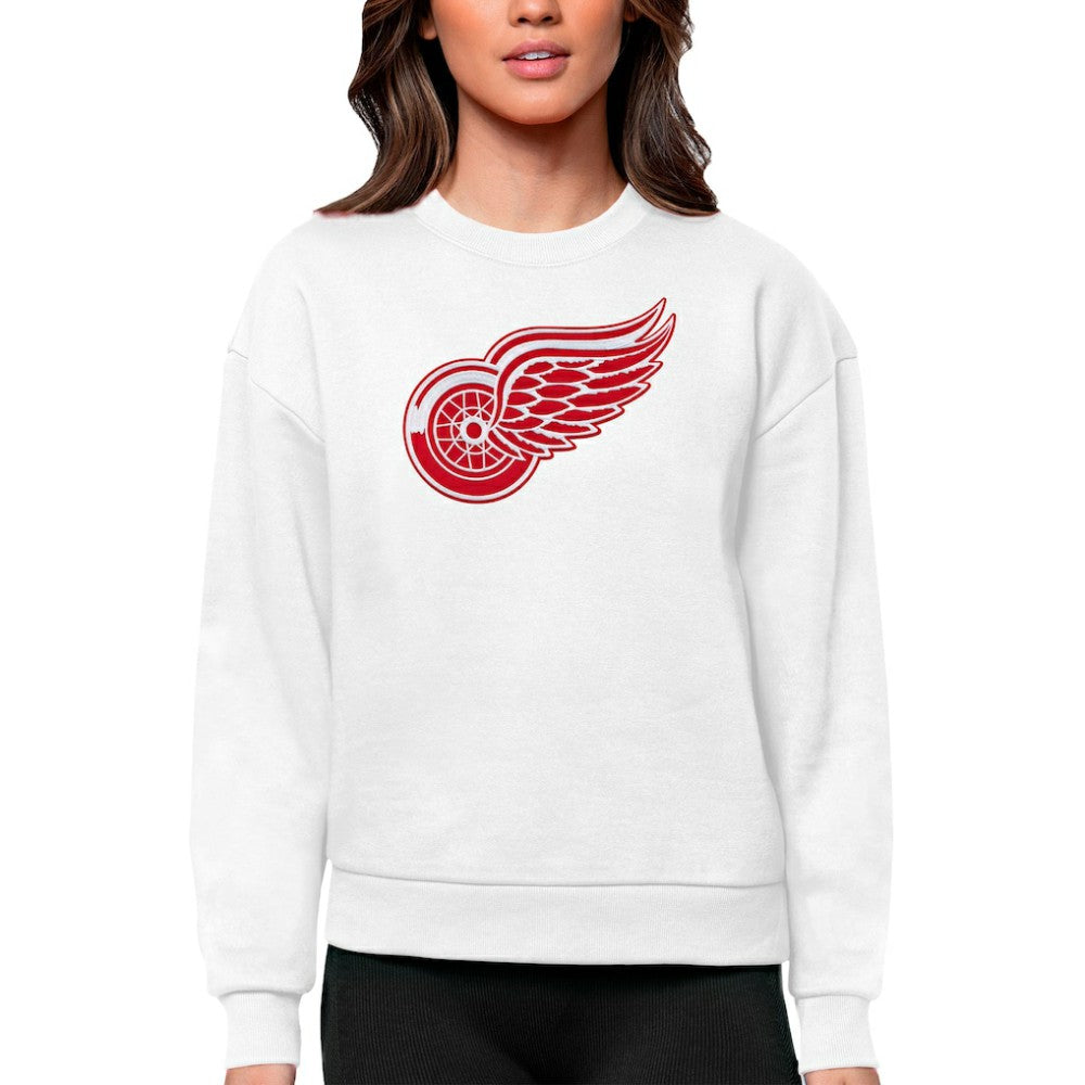 Detroit Red Wings Antigua Women's Team Logo Victory Crewneck Pullover Sweatshirt - White | US 5084234