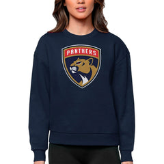 Florida Panthers Antigua Women's Team Logo Victory Crewneck Pullover Sweatshirt - Navy | US 5084242