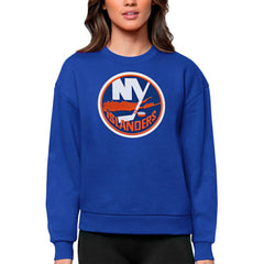 New York Islanders Antigua Women's Team Logo Victory Crewneck Pullover Sweatshirt - Royal | US 5084271