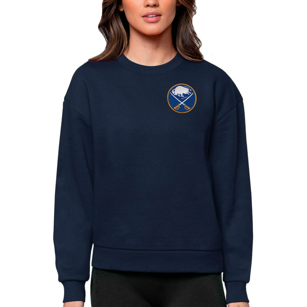 Buffalo Sabres Antigua Women's Victory Crewneck Pullover Sweatshirt - Navy | US 5084358