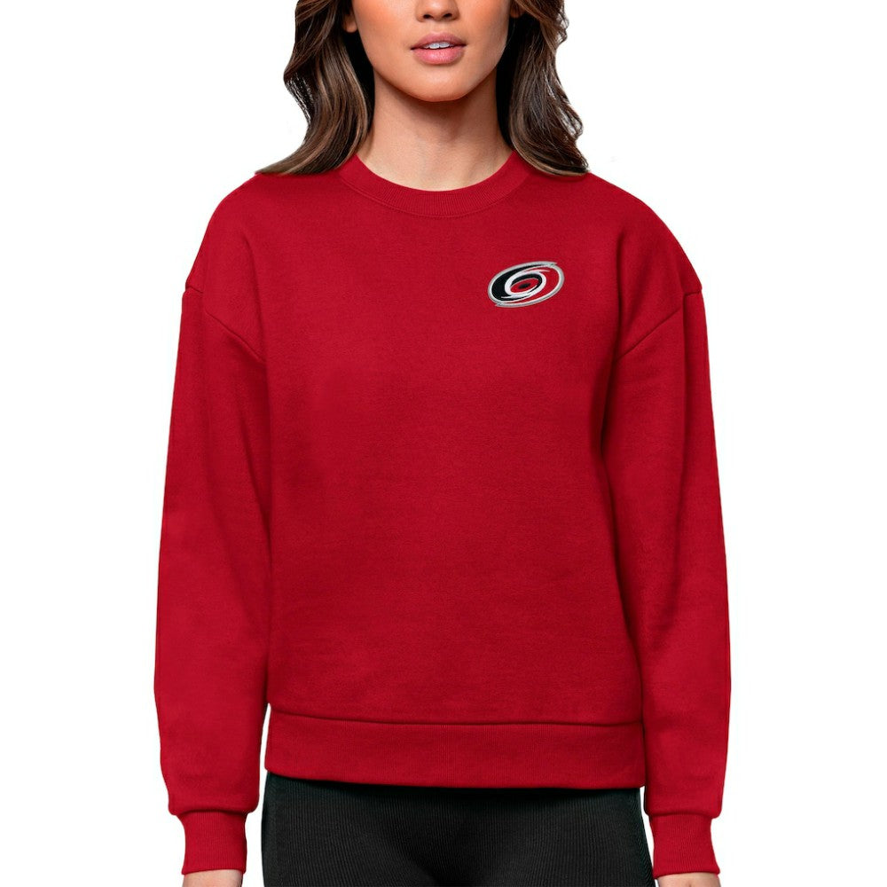 Carolina Hurricanes Antigua Women's Victory Crewneck Pullover Sweatshirt - Red | US 5084367