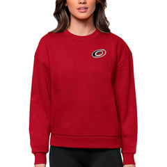 Carolina Hurricanes Antigua Women's Victory Crewneck Pullover Sweatshirt - Red | US 5084367