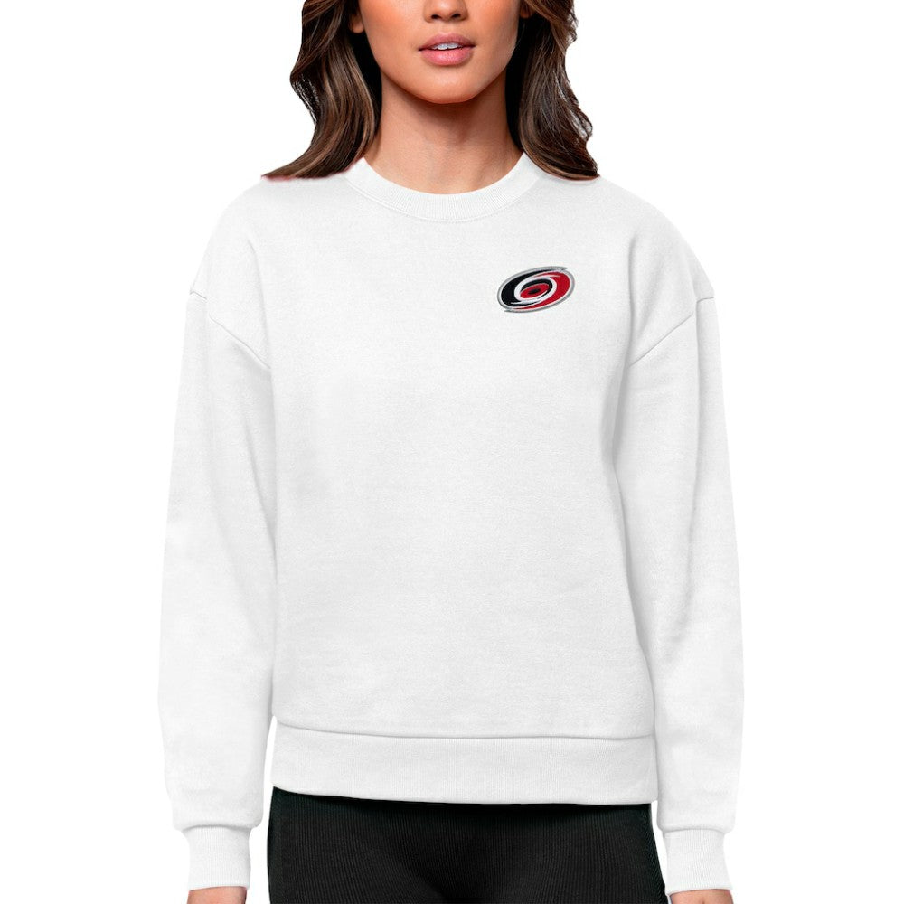 Carolina Hurricanes Antigua Women's Victory Crewneck Pullover Sweatshirt - White | US 5084368