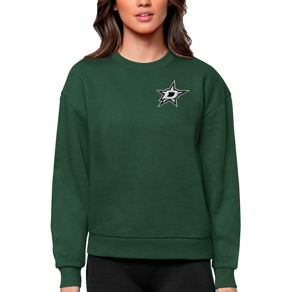 Dallas Stars Antigua Women's Victory Crewneck Pullover Sweatshirt - Green | US 5084384
