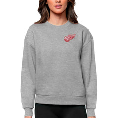 Detroit Red Wings Antigua Women's Victory Crewneck Pullover Sweatshirt - Heather Gray | US 5084388