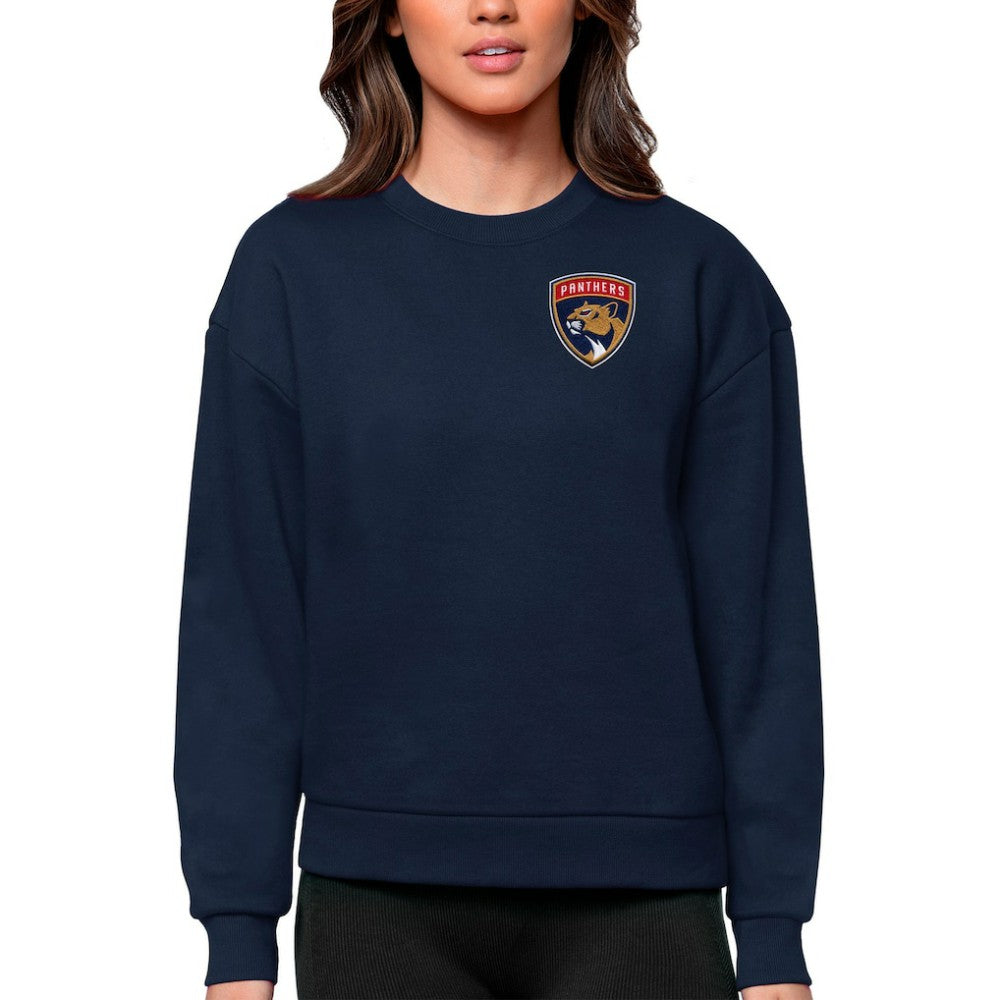 Florida Panthers Antigua Women's Victory Crewneck Pullover Sweatshirt - Navy | US 5084398