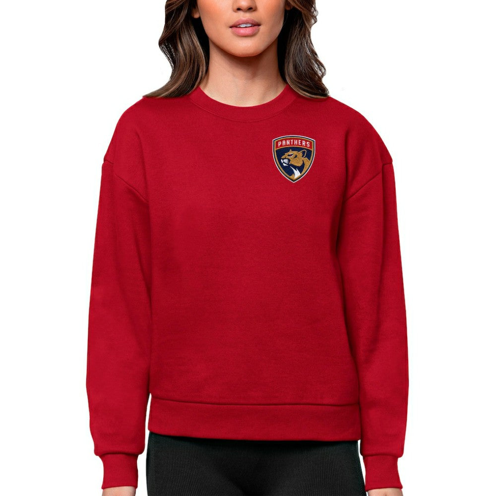 Florida Panthers Antigua Women's Victory Crewneck Pullover Sweatshirt - Red | US 5084399
