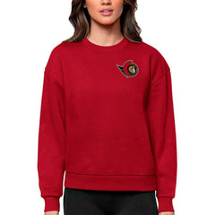 Ottawa Senators Antigua Women's Victory Crewneck Pullover Sweatshirt - Red | US 5084437