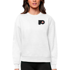 Philadelphia Flyers Antigua Women's Victory Crewneck Pullover Sweatshirt - White | US 5084442