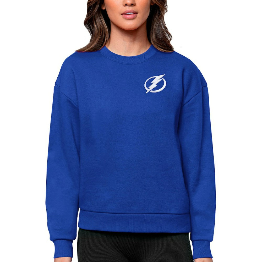 Tampa Bay Lightning Antigua Women's Victory Crewneck Pullover Sweatshirt - Royal | US 5084461
