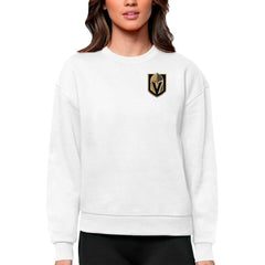 Vegas Golden Knights Antigua Women's Victory Crewneck Pullover Sweatshirt - White | US 5084475