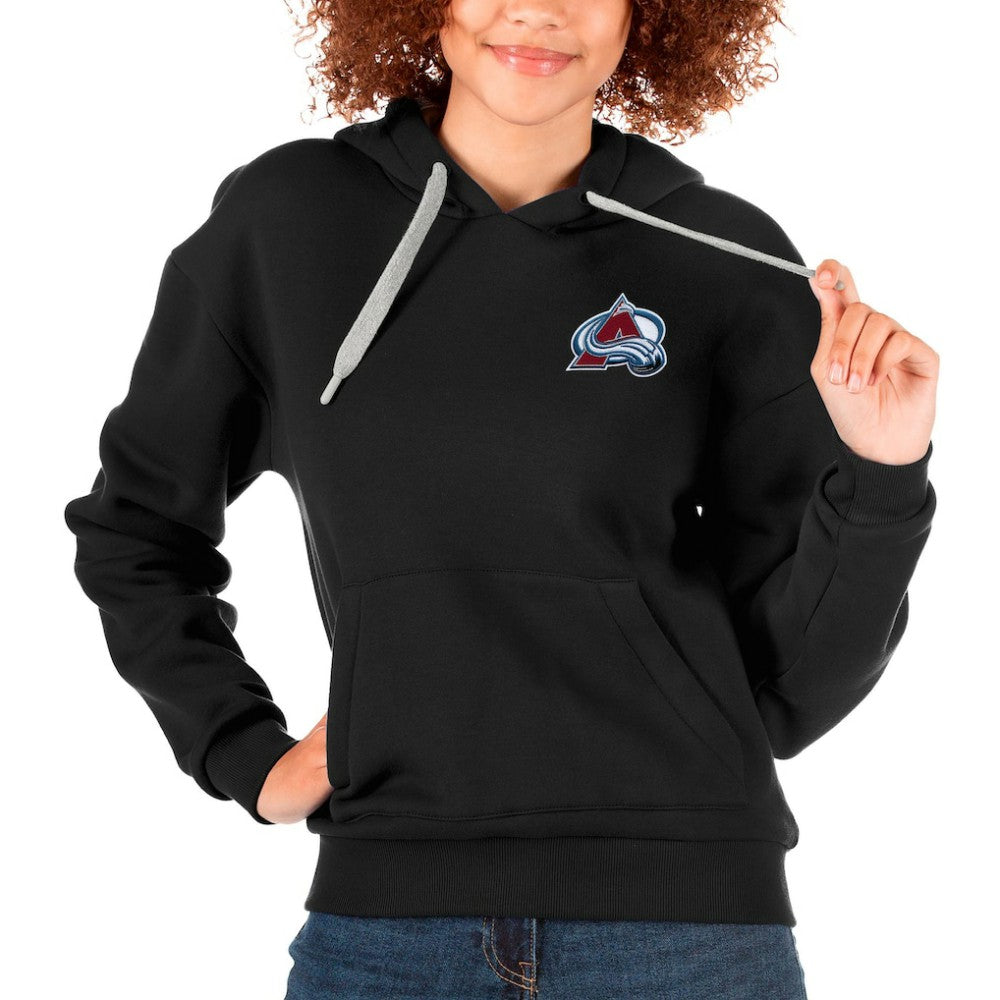 Colorado Avalanche Antigua Women's Victory Pullover Hoodie - Black | US 5084900