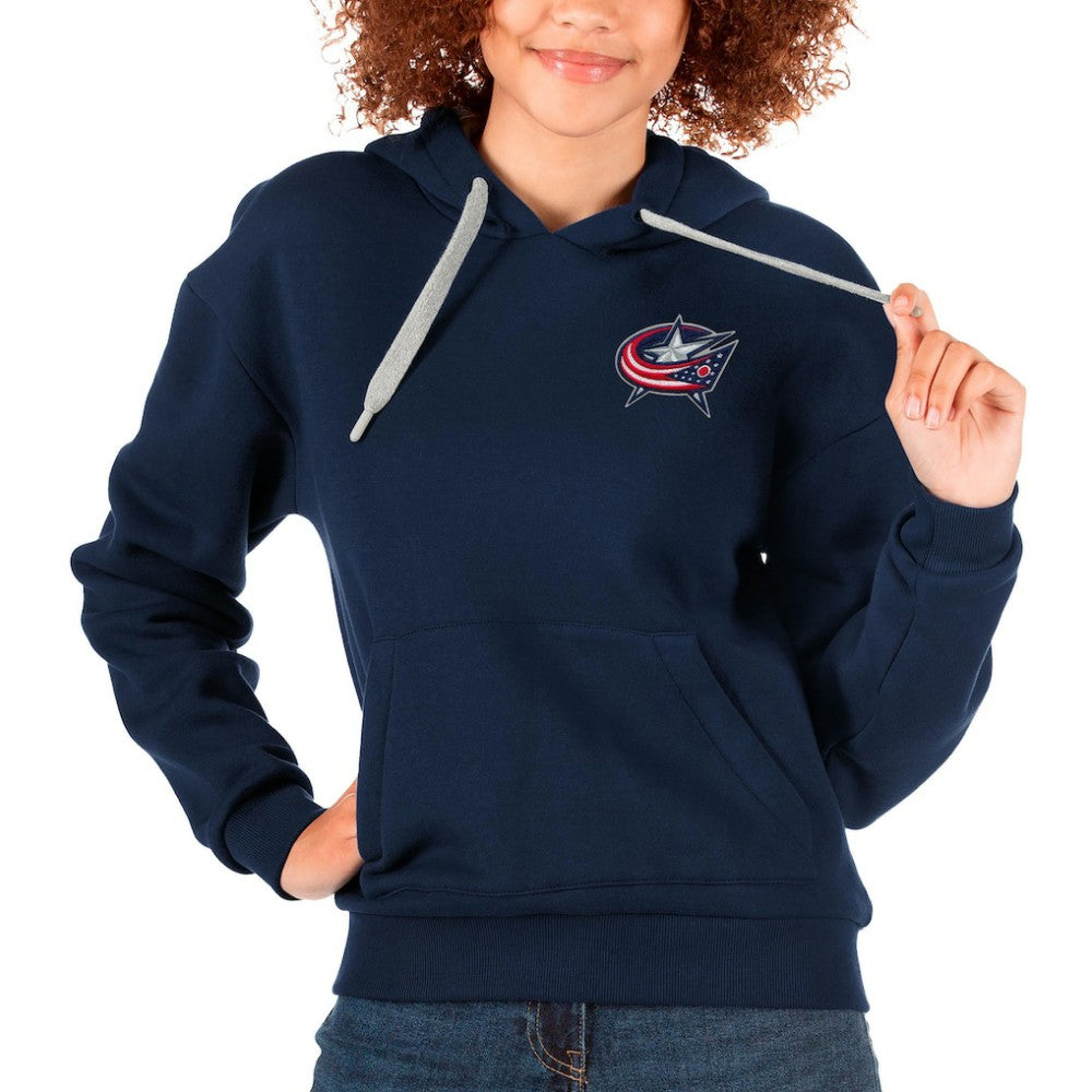 Columbus Blue Jackets Antigua Women's Victory Pullover Hoodie - Navy | US 5084910