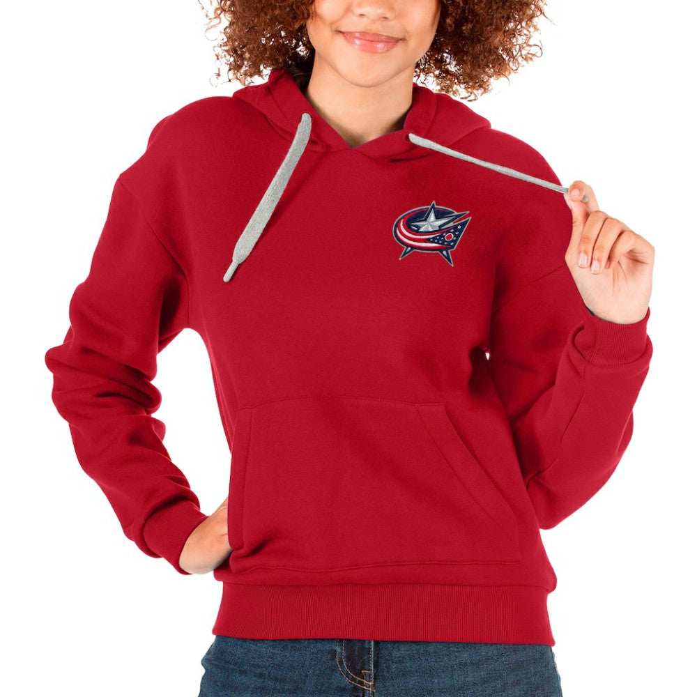 Columbus Blue Jackets Antigua Women's Victory Pullover Hoodie - Red | US 5084911