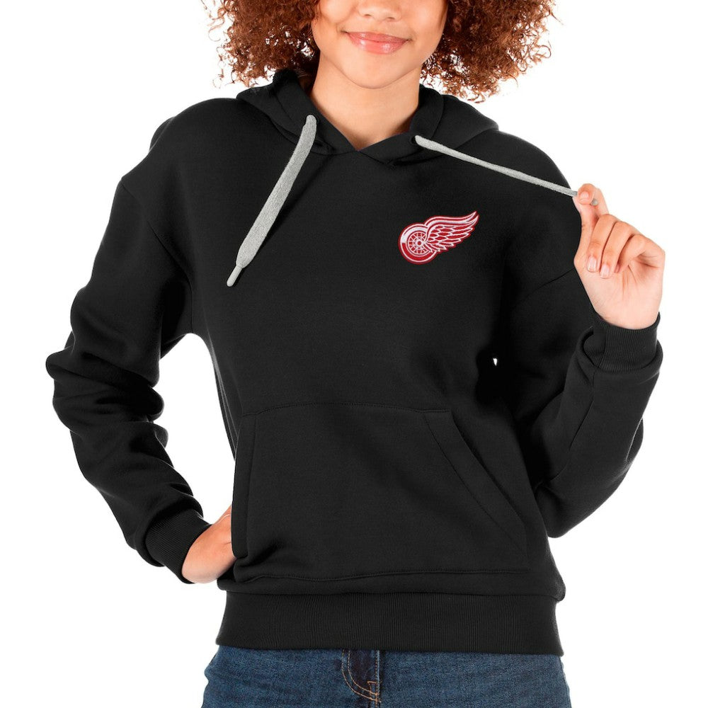 Detroit Red Wings Antigua Women's Victory Pullover Hoodie - Black | US 5084918