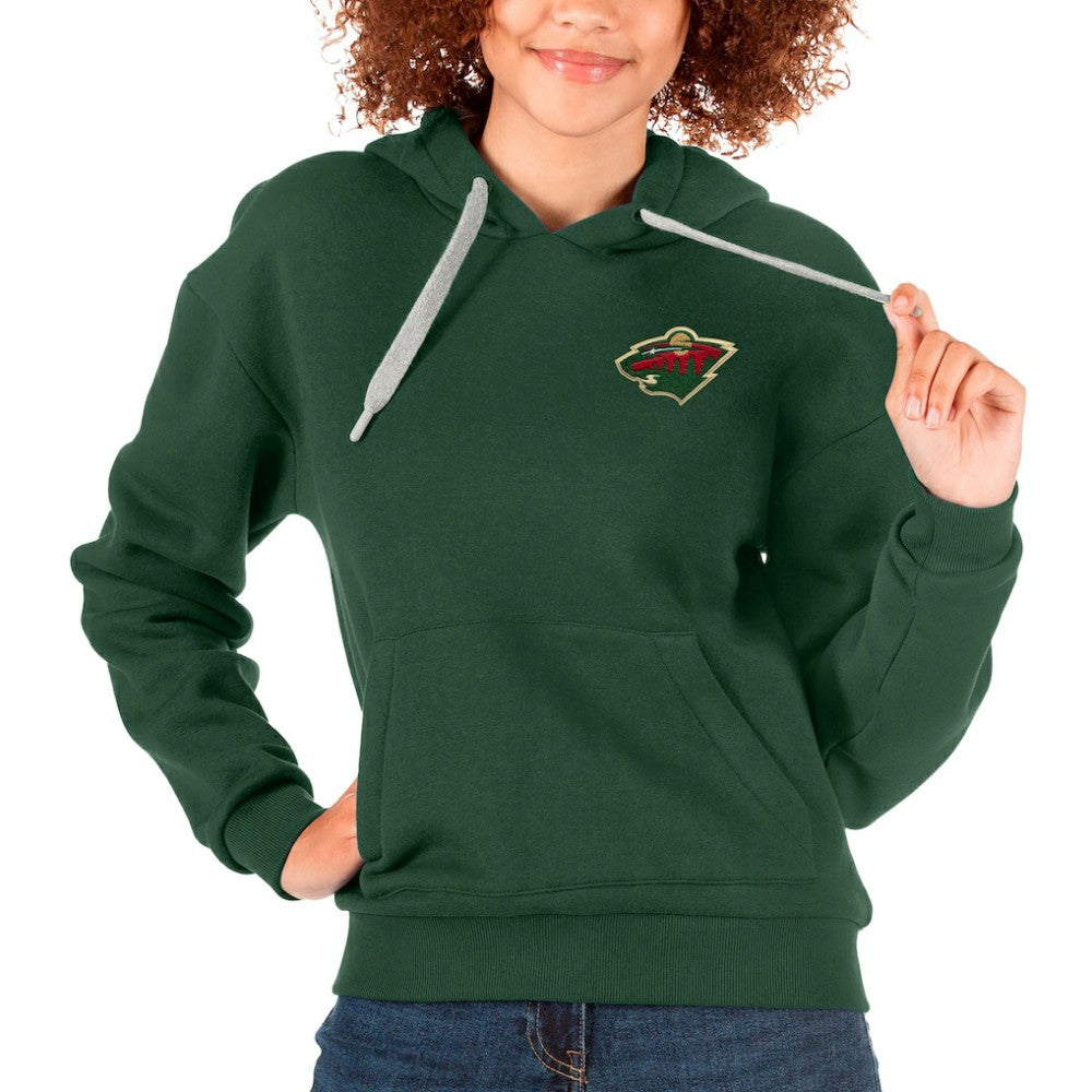 Minnesota Wild Antigua Women's Victory Pullover Hoodie - Green | US 5084941