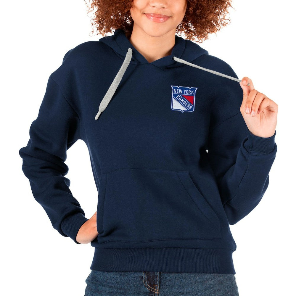 New York Rangers Antigua Women's Victory Pullover Hoodie - Navy | US 5084973