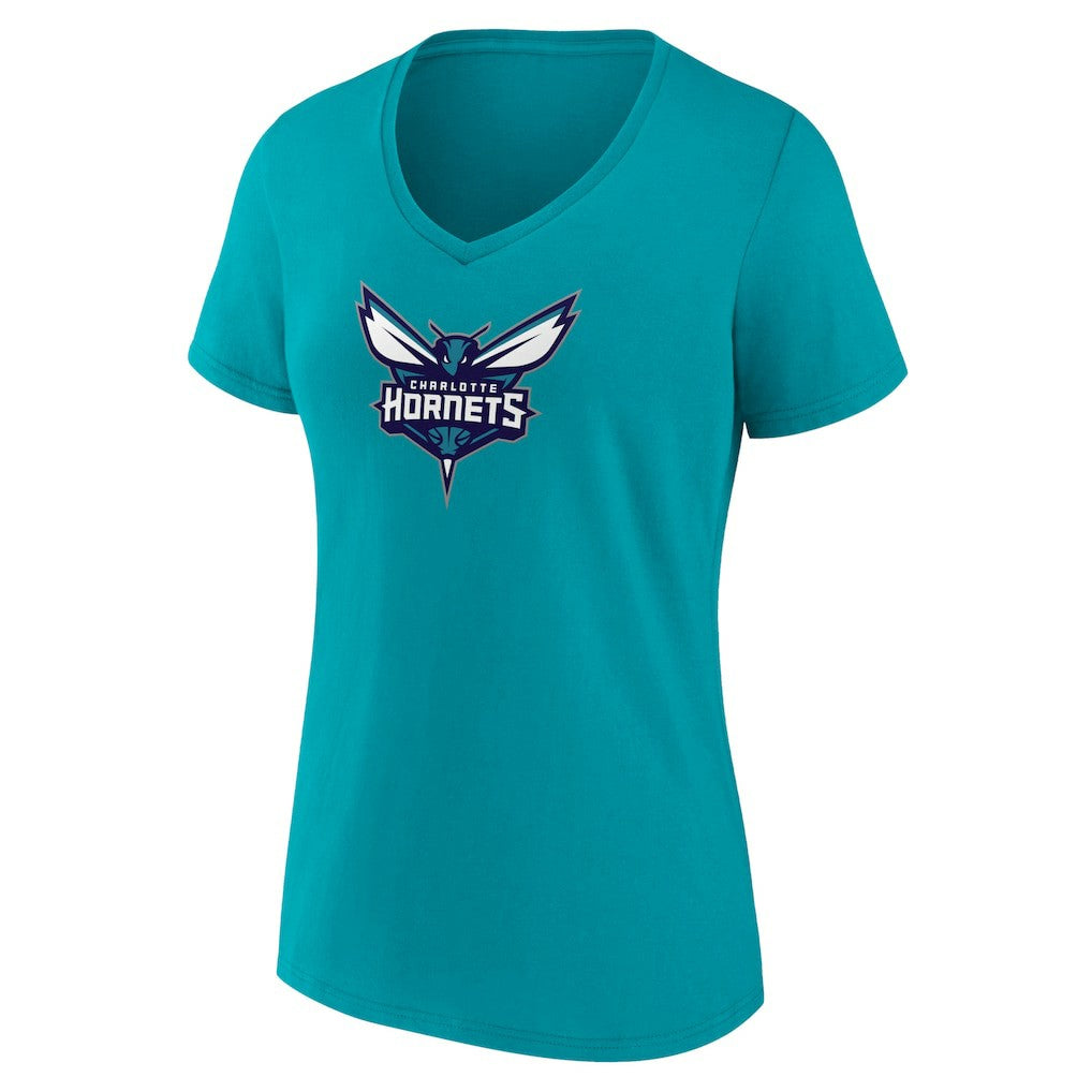 Charlotte Hornets Women's Logo V-Neck T-Shirt Aqua