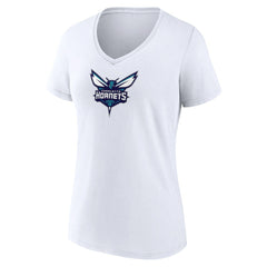 Charlotte Hornets Women's Logo V-Neck T-Shirt White