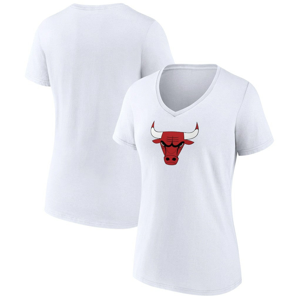Chicago Bulls Women's Logo V-Neck T-Shirt White