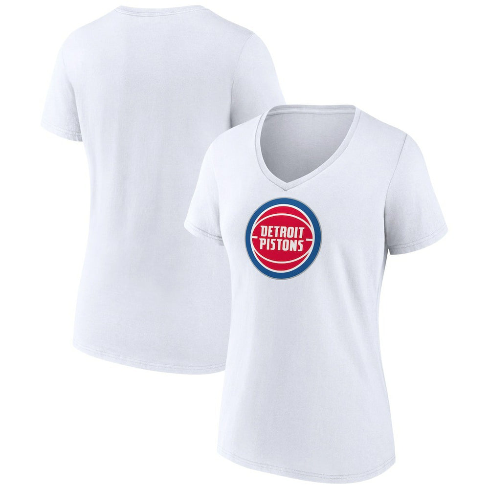 Detroit Pistons Women's Logo V-Neck T-Shirt White outlet