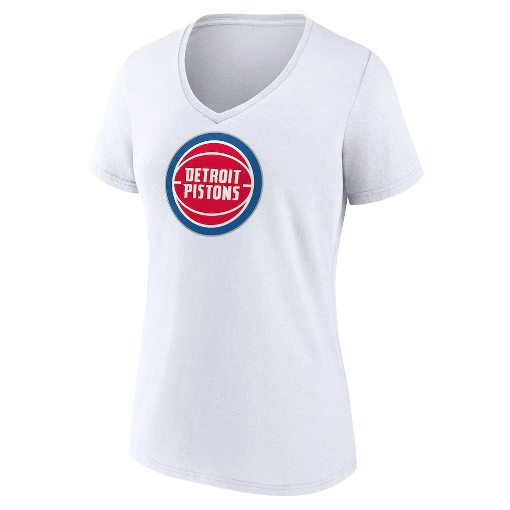 Detroit Pistons Women's Logo V-Neck T-Shirt White outlet