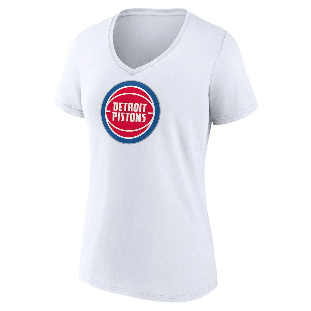 Detroit Pistons Women's Logo V-Neck T-Shirt White outlet