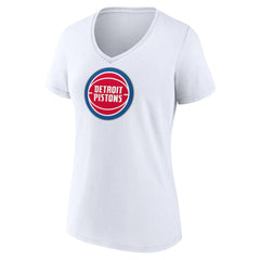 Detroit Pistons Women's Logo V-Neck T-Shirt White outlet