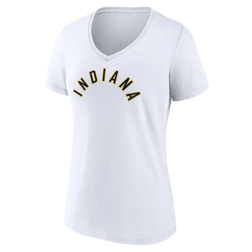 Indiana Pacers Women's Wordmark V-Neck T-Shirt White
