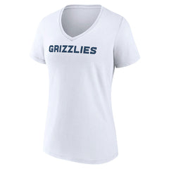Memphis Grizzlies Women's Wordmark V-Neck T-Shirt White