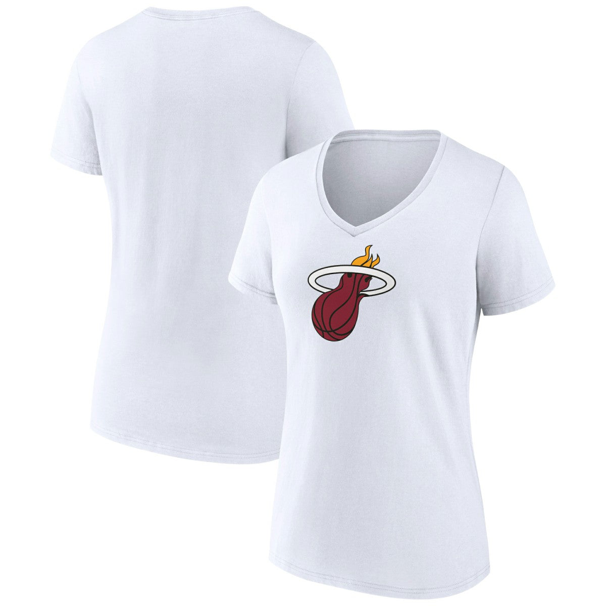 Miami Heat Women's Logo V-Neck T-Shirt White