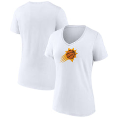 Phoenix Suns Women's Primary Logo V-Neck T-Shirt White outlet