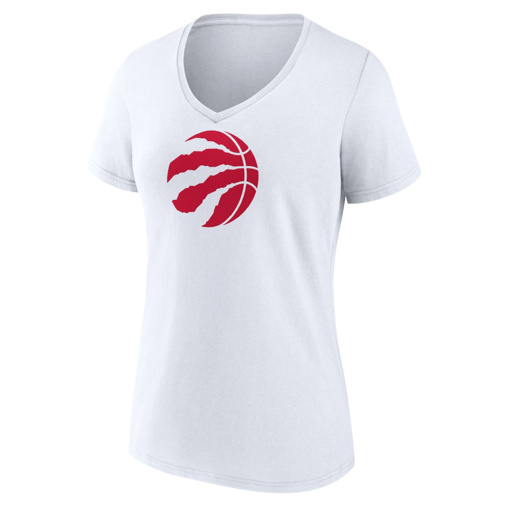 Toronto Raptors Women's Primary Logo V-Neck T-Shirt White
