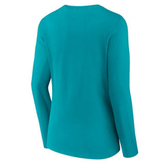 Charlotte Hornets Women's Logo Long Sleeve V-Neck T-Shirt Aqua