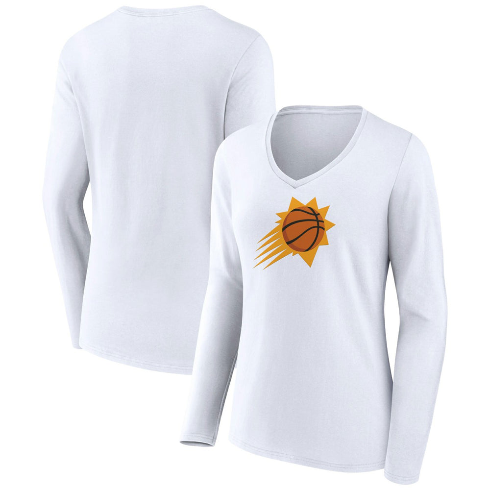 Phoenix Suns Women's Logo Long Sleeve V-Neck T-Shirt White outlet