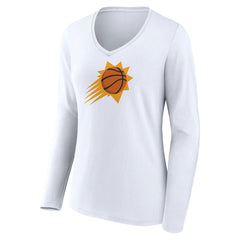Phoenix Suns Women's Logo Long Sleeve V-Neck T-Shirt White outlet