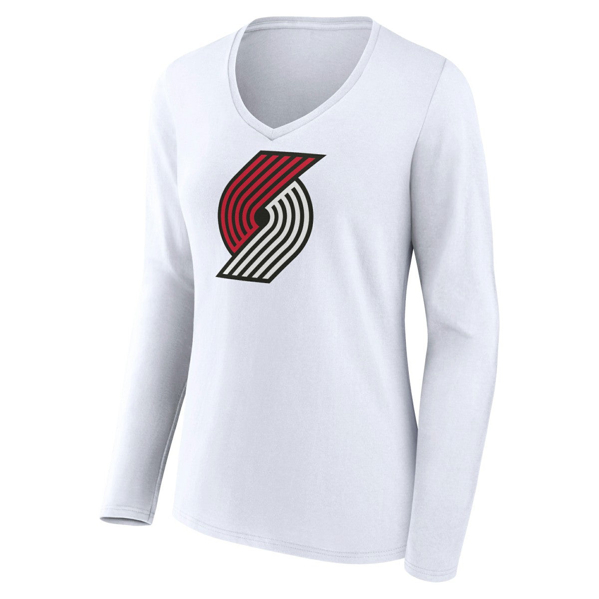 Portland Trail Blazers Women's Logo Long Sleeve V-Neck T-Shirt White outlet