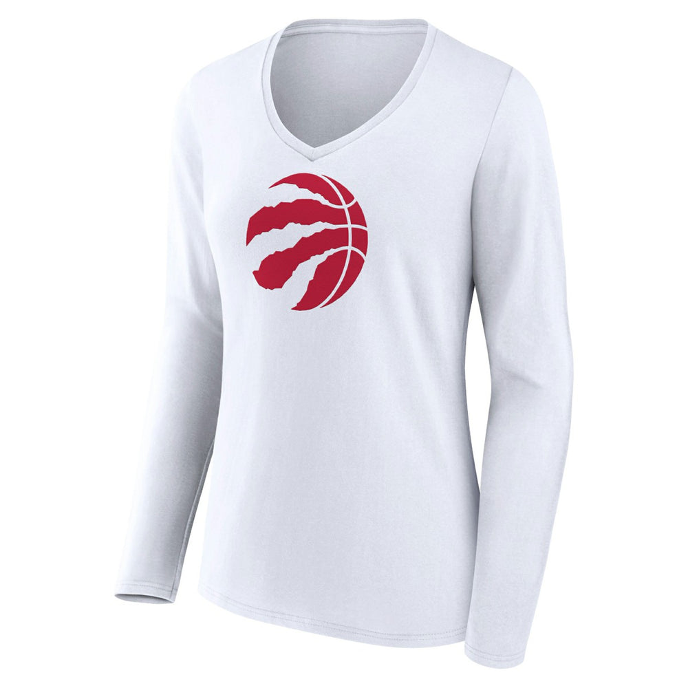 Toronto Raptors Women's Logo Long Sleeve V-Neck T-Shirt White outlet
