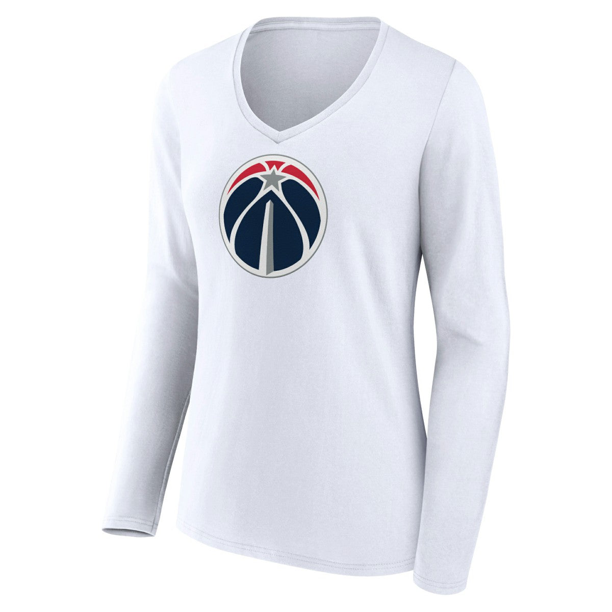 Washington Wizards Women's Logo Long Sleeve V-Neck T-Shirt White